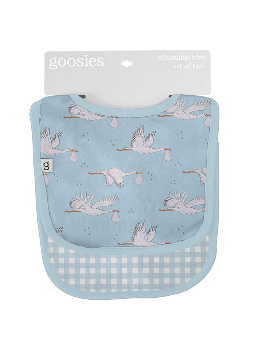 Baby Boy (Blue Storks/Gingham) Bib Set 