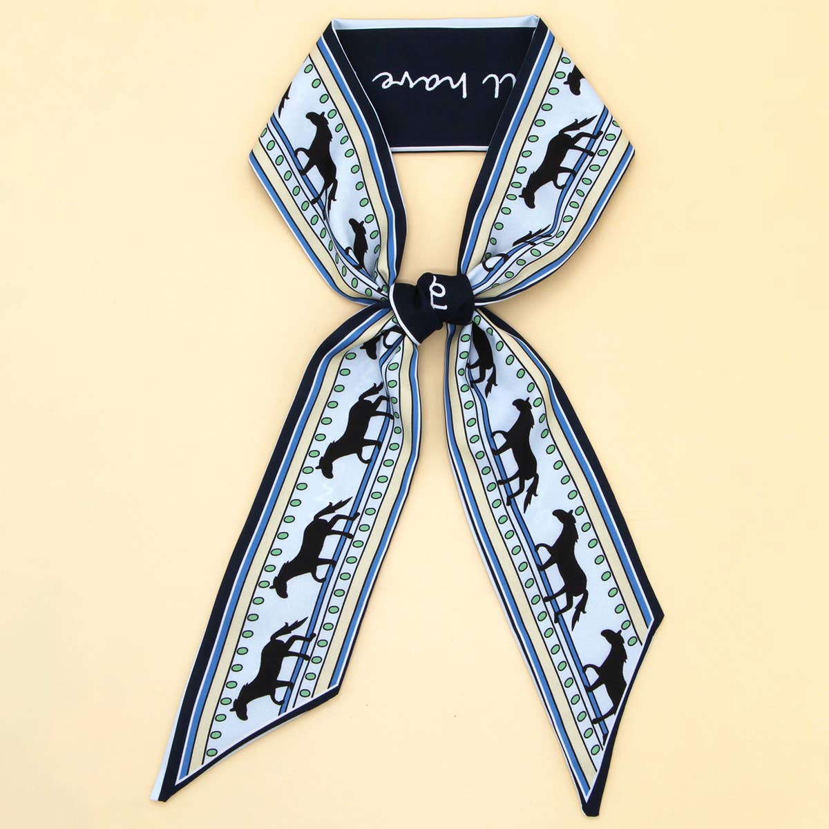 Chic Floral Letter Twilly Scarf