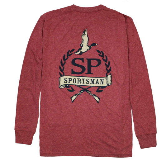 Proper Sportsman Long Sleeve Tee: Heather Barn Red