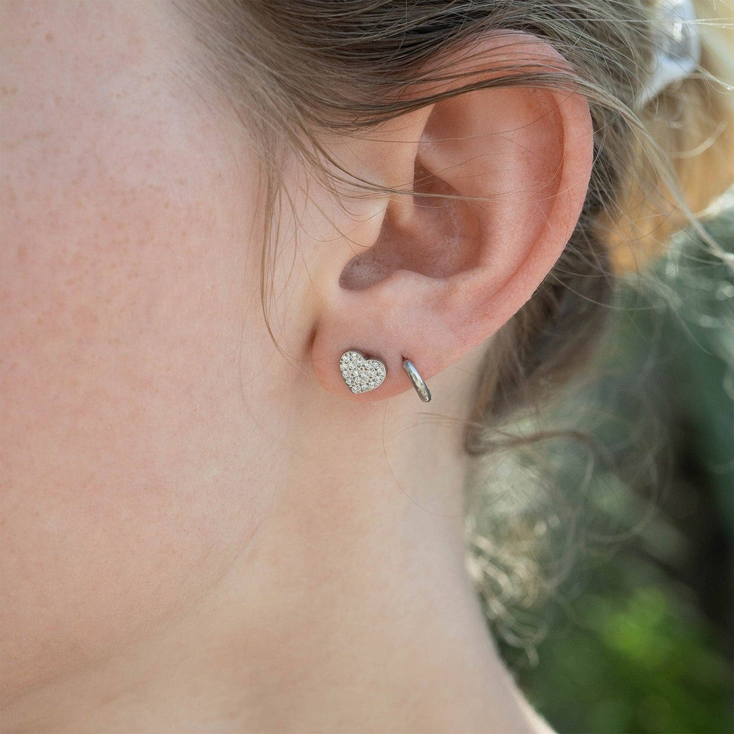 18K Gold Filled Heart Stud Earrings