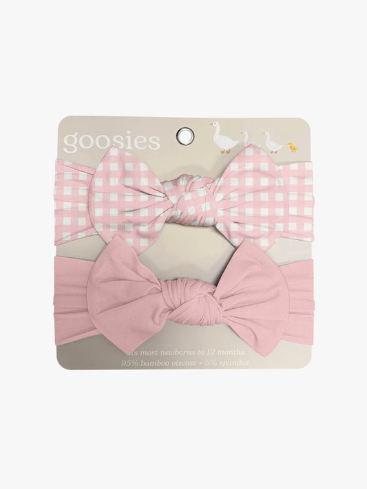 Pink Gingham Headband Set 