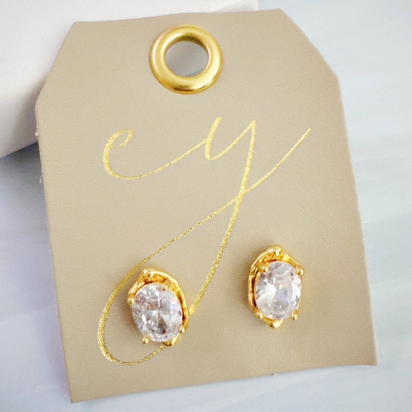 Molten Oval Spark Stud Earrings