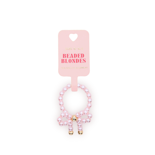 Pink Pearl Bow Ring