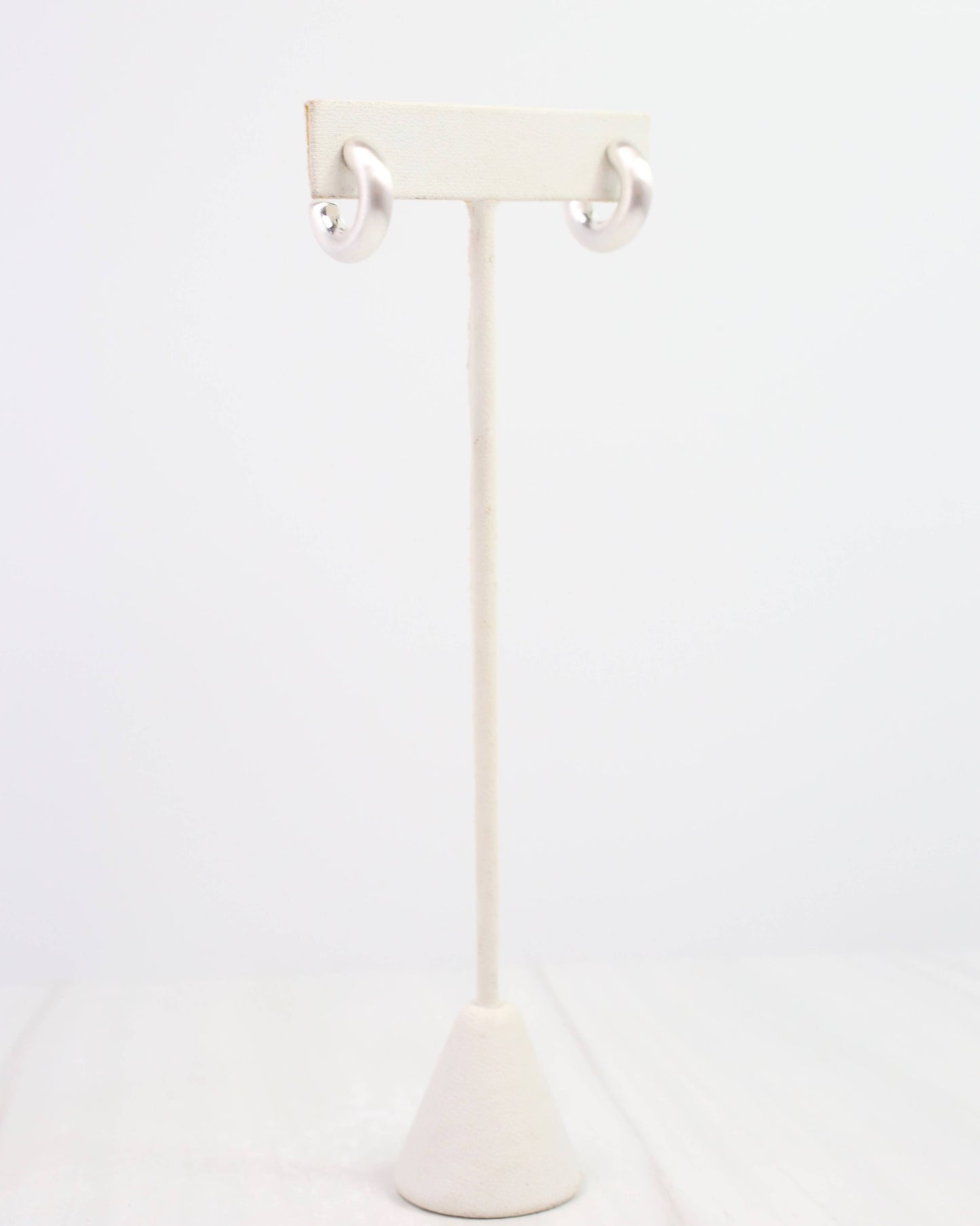 Biance Hoop Earring Worn Silver