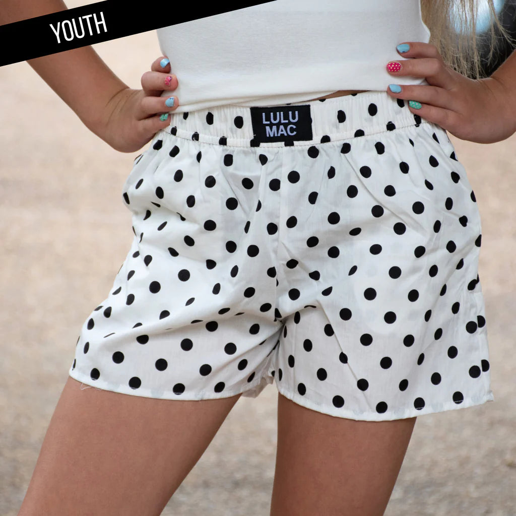 Youth Dot Shorts - White/Black