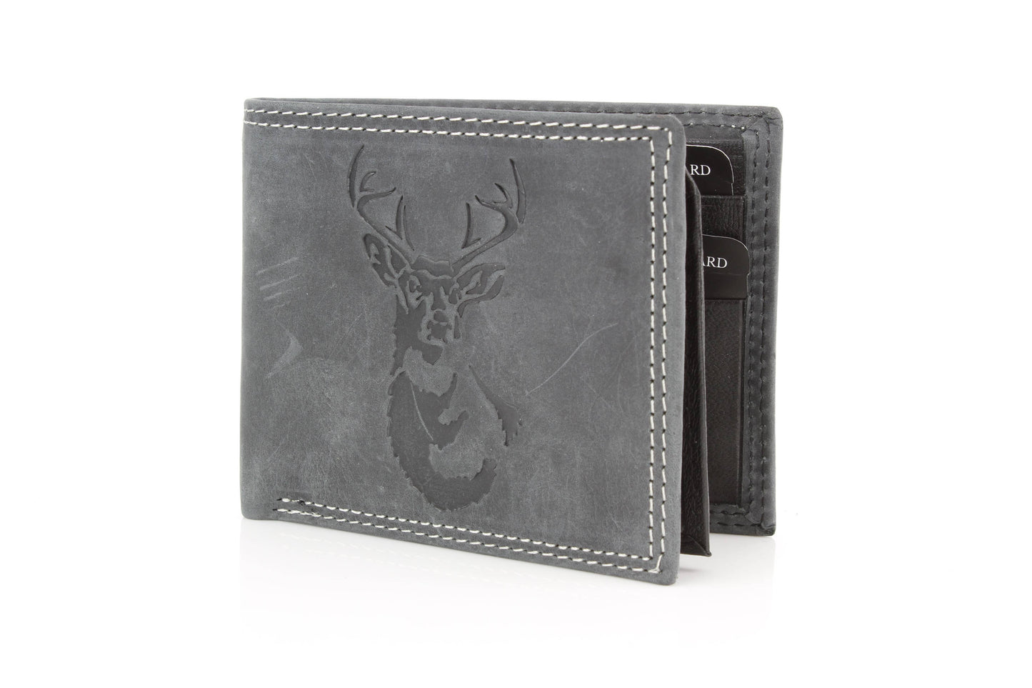 Bi-Fold Wallet with Deer Antler Emboss
