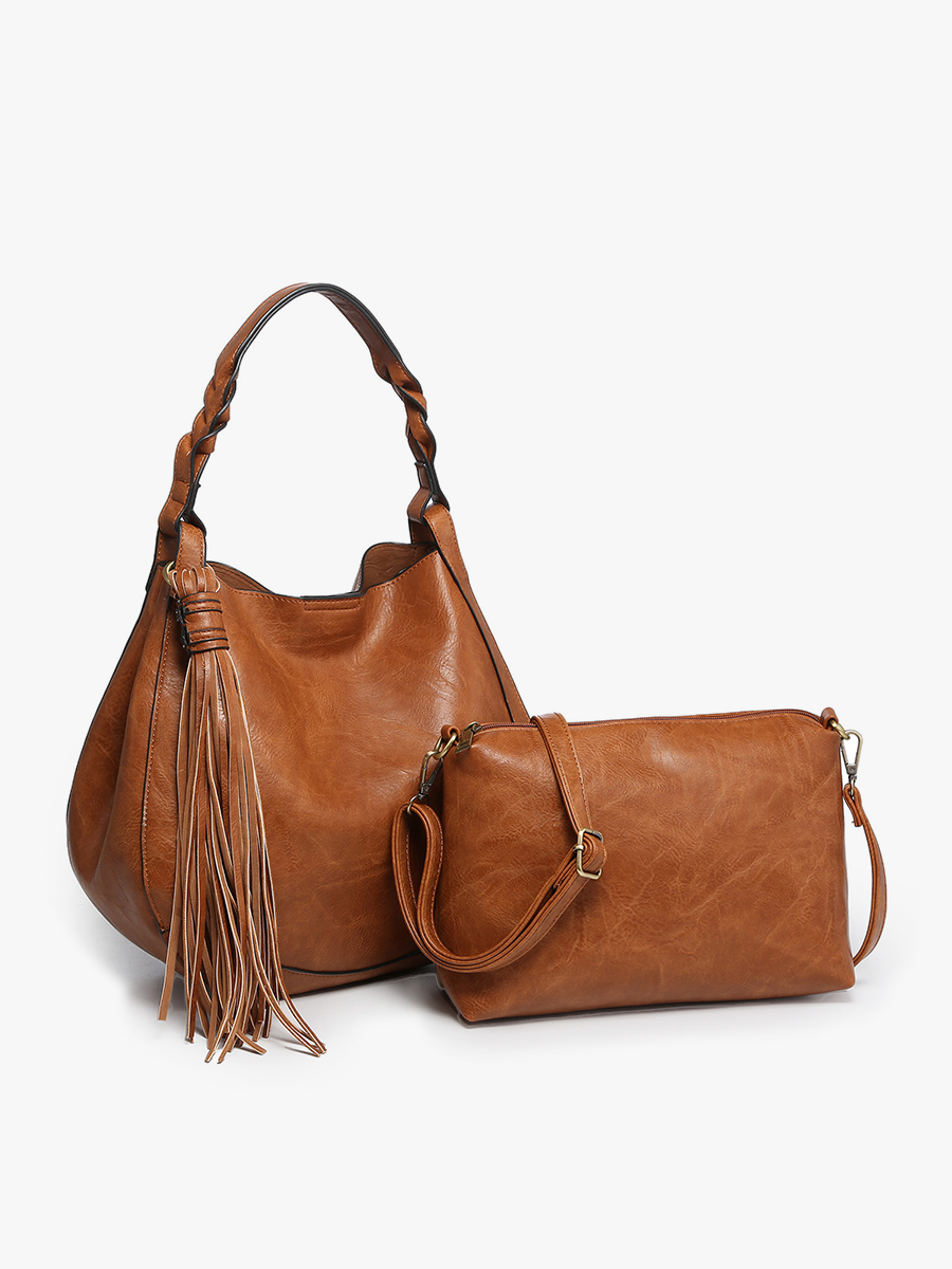 Eloise Large Tassel Hobo w/ Braided Handle