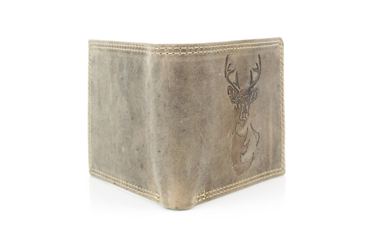 Bi-Fold Wallet with Deer Antler Emboss