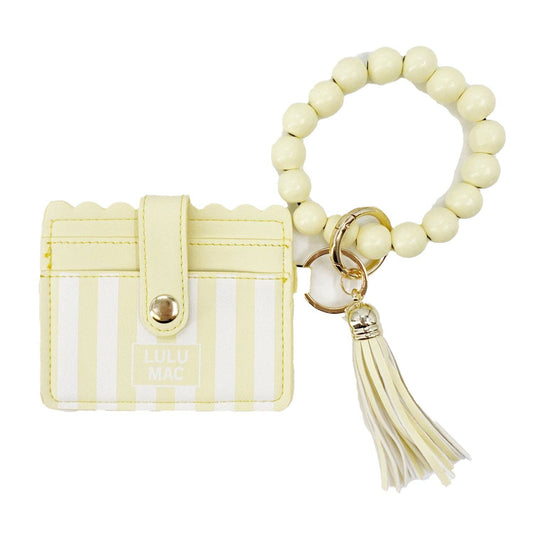 Beaded Wristlet - Yellow Stripe Darby