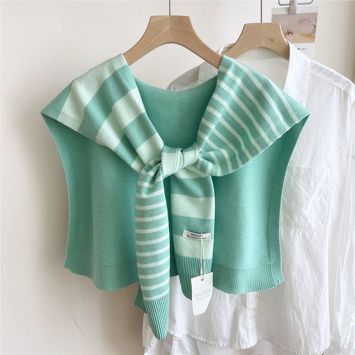 Striped Knit Shawl – Neck & Shoulder
