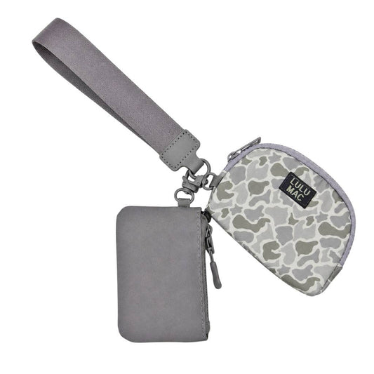 Grey/White Camo LM Double Pouch Wristlets