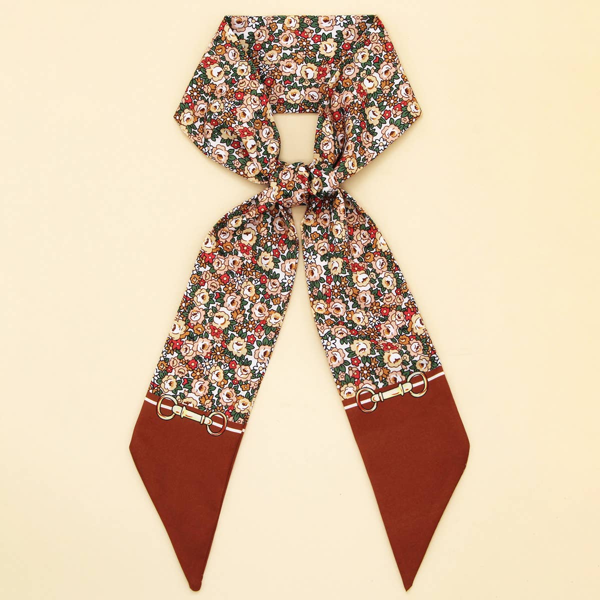 Chic Floral Letter Twilly Scarf