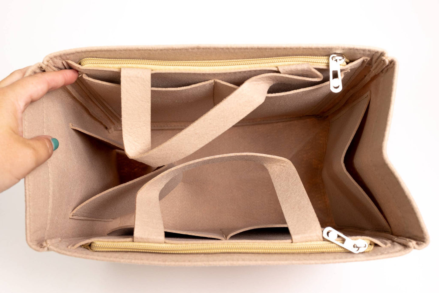 Taupe Felt Bag Organizer