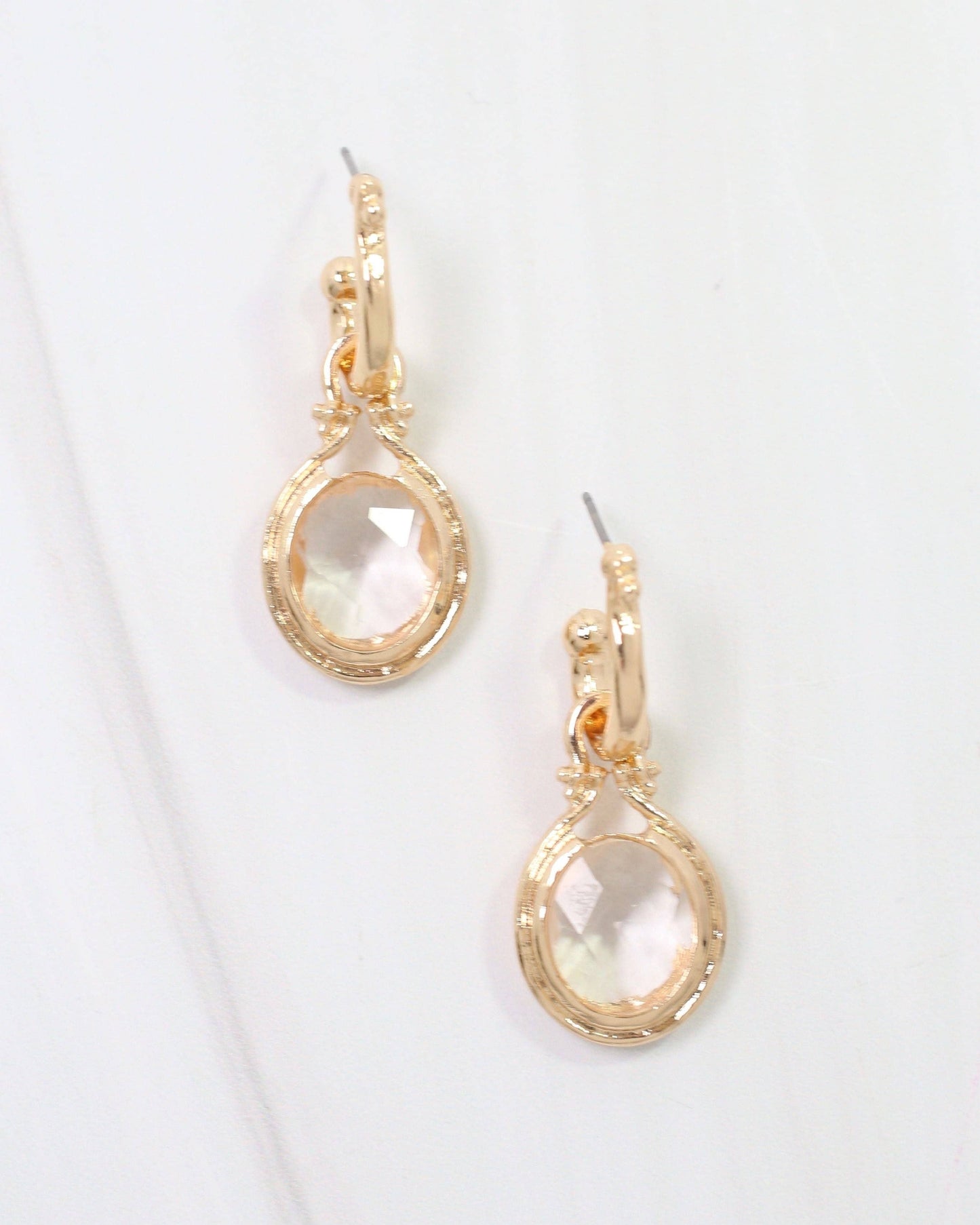 Medford Circular Drop Hoop Earring Clear