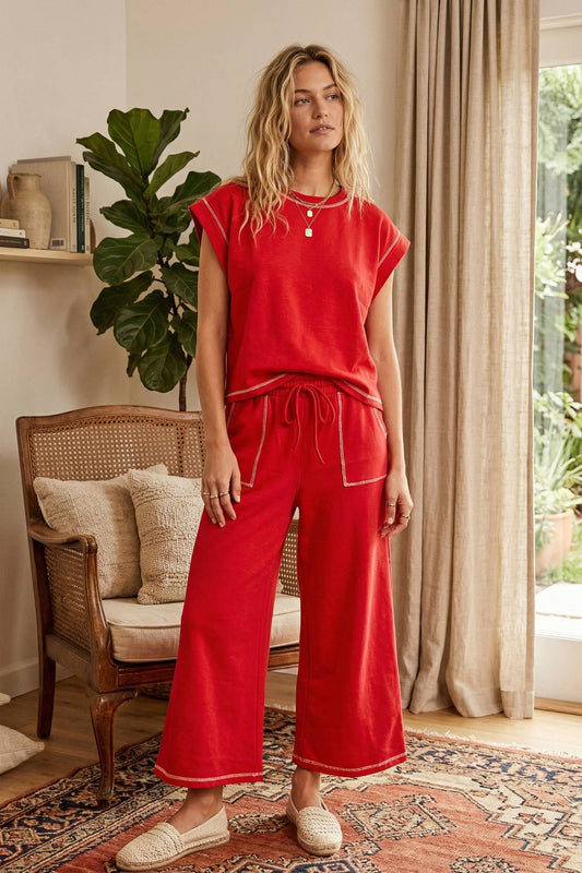 Scuba Contrast Stitch Lounge Set