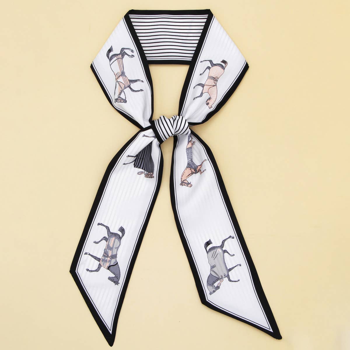 Chic Floral Letter Twilly Scarf