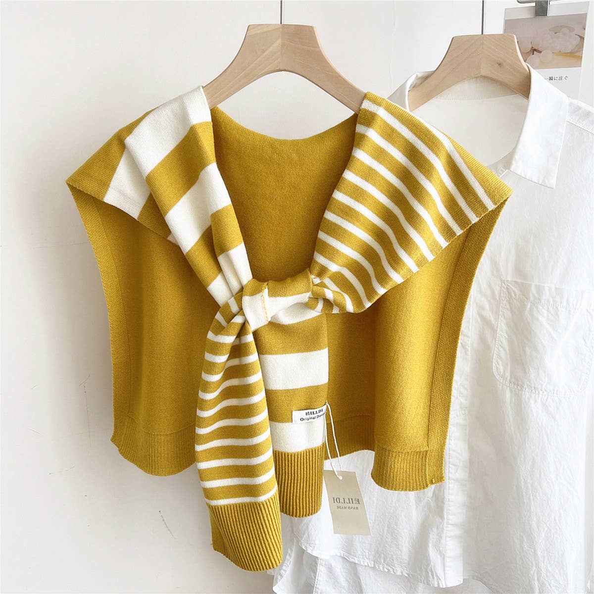 Striped Knit Shawl – Neck & Shoulder