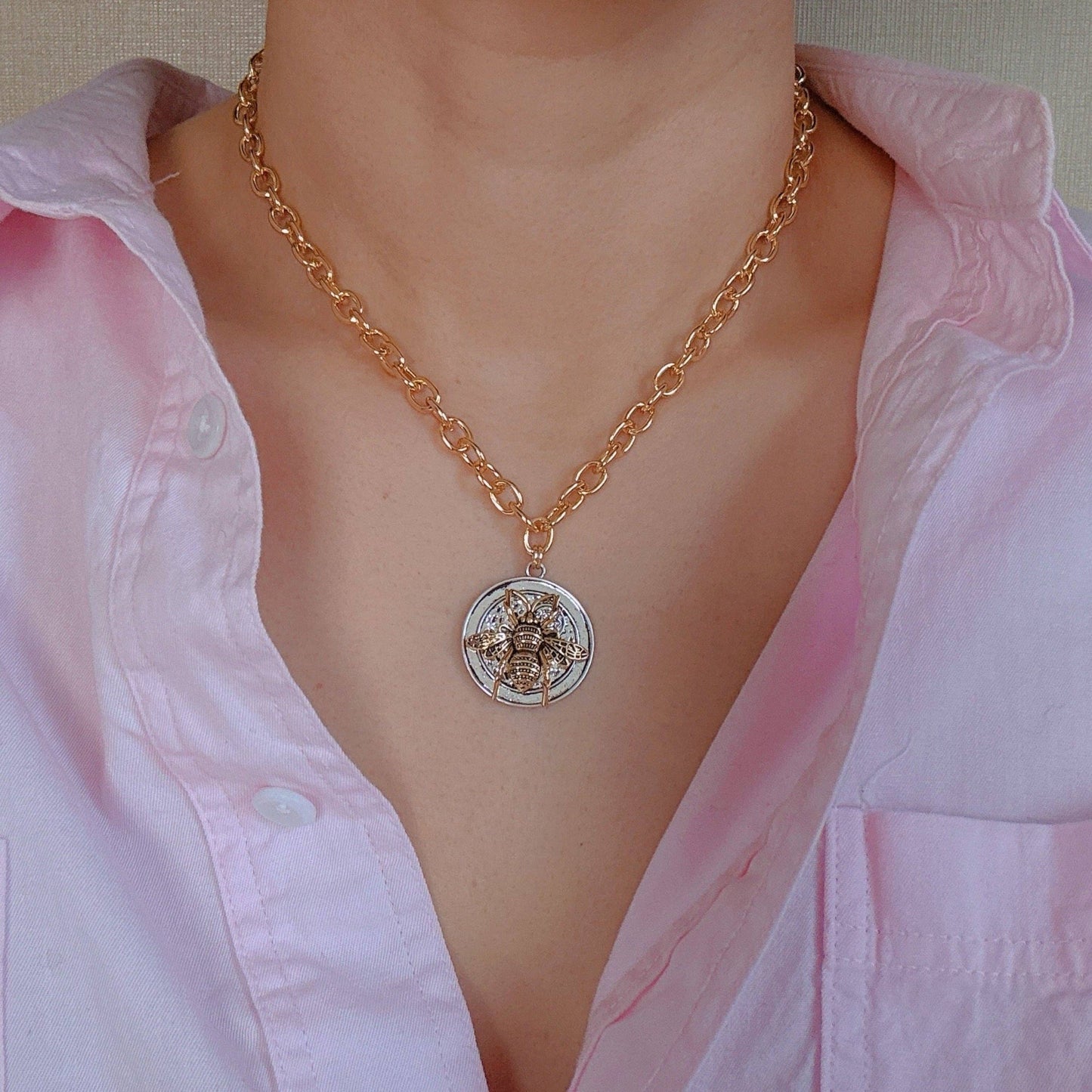 Antique Bee Chain Necklace