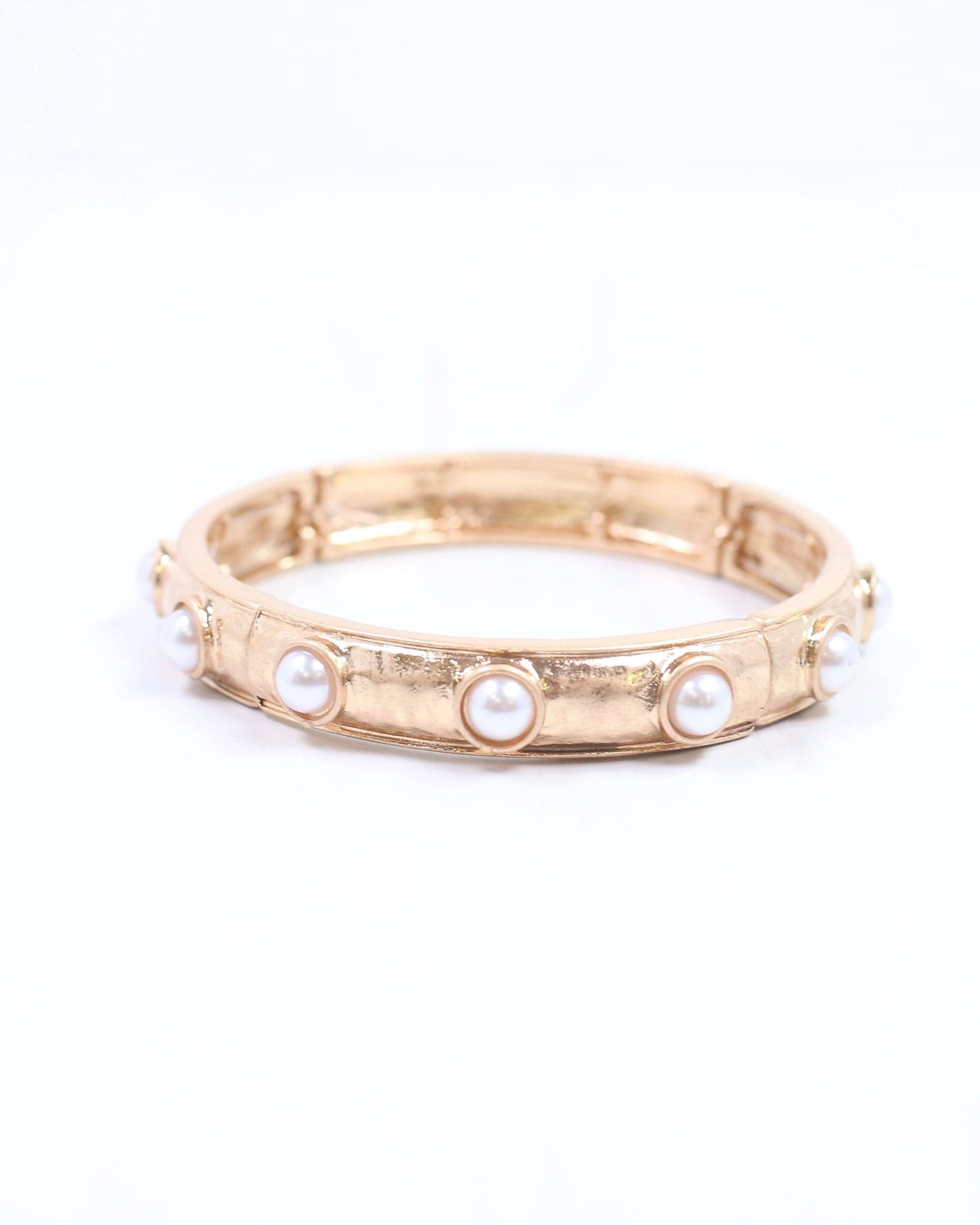 McKenna Stone Stretch Bracelet Pearl