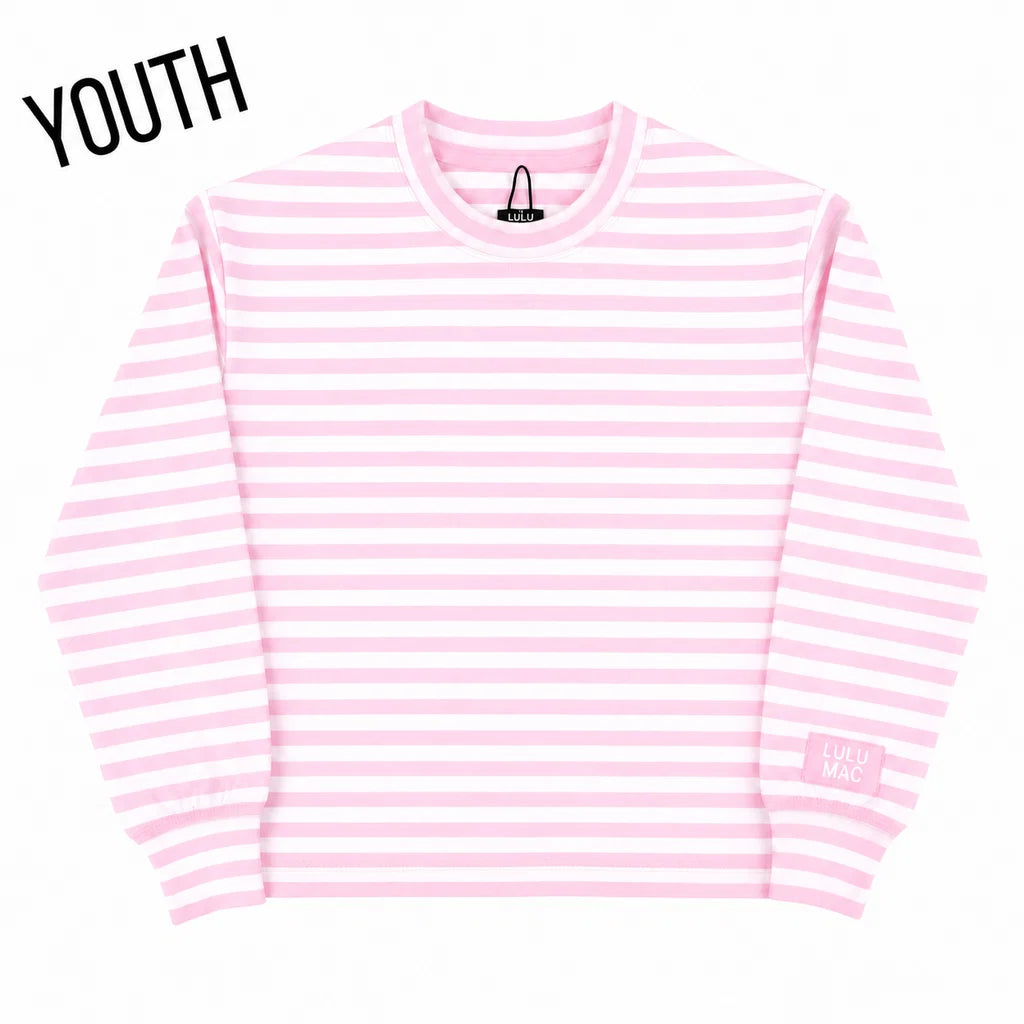 Light Pink Striped Long Sleeve Top - YOUTH