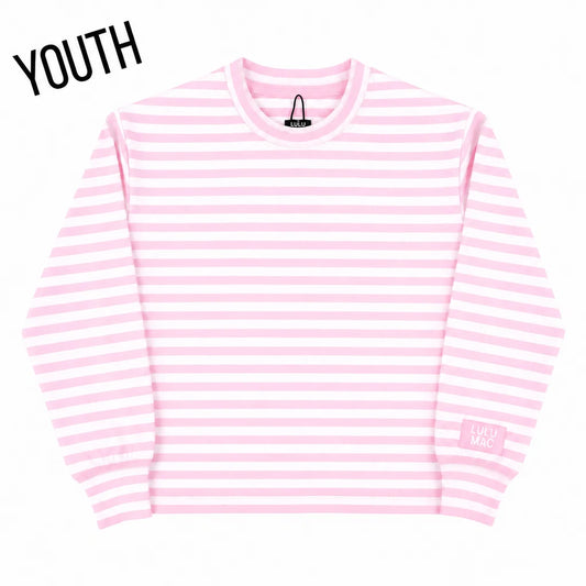 Light Pink Striped Long Sleeve Top - YOUTH