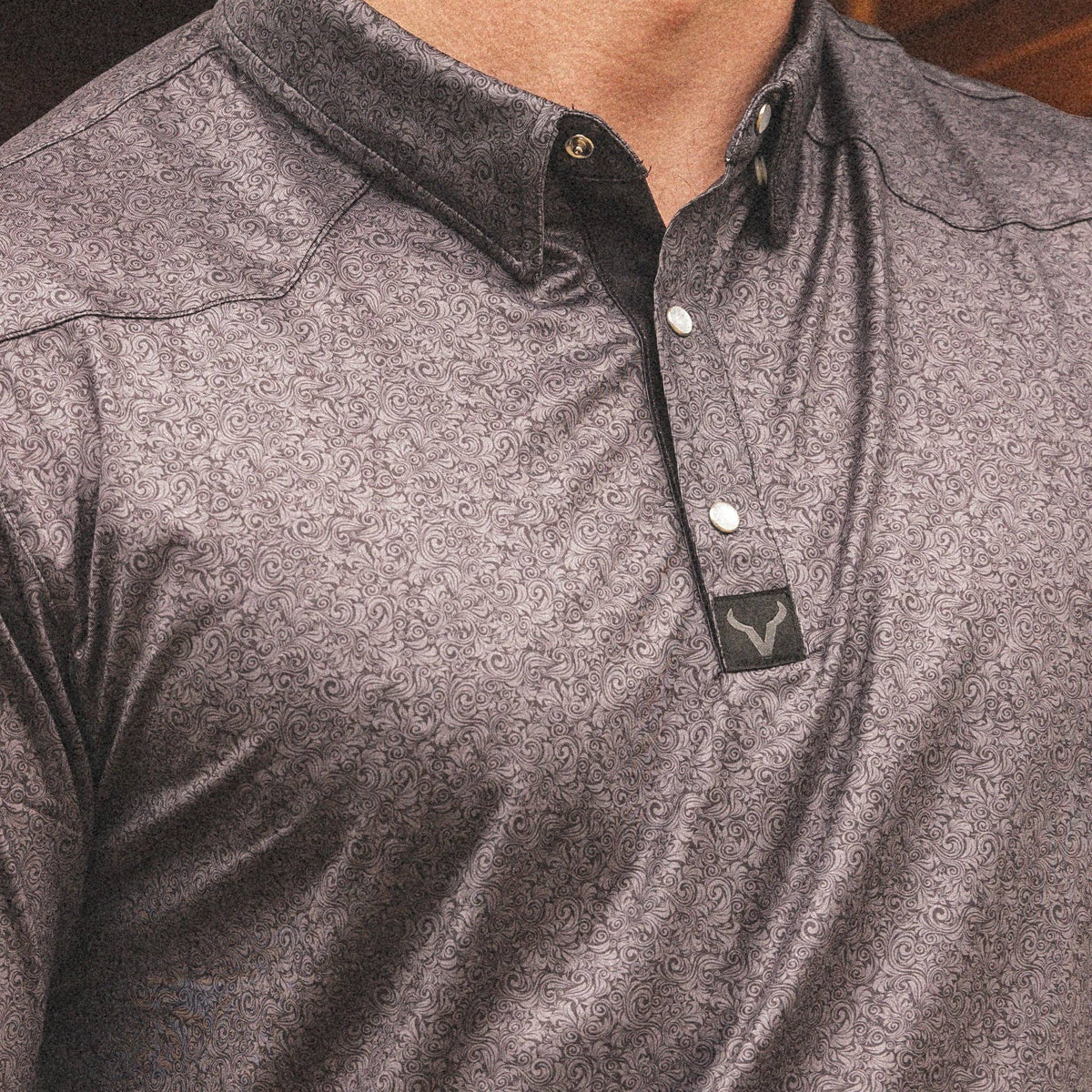 Vexil Brand – Western Pearl Snap Polo - Floral | Black