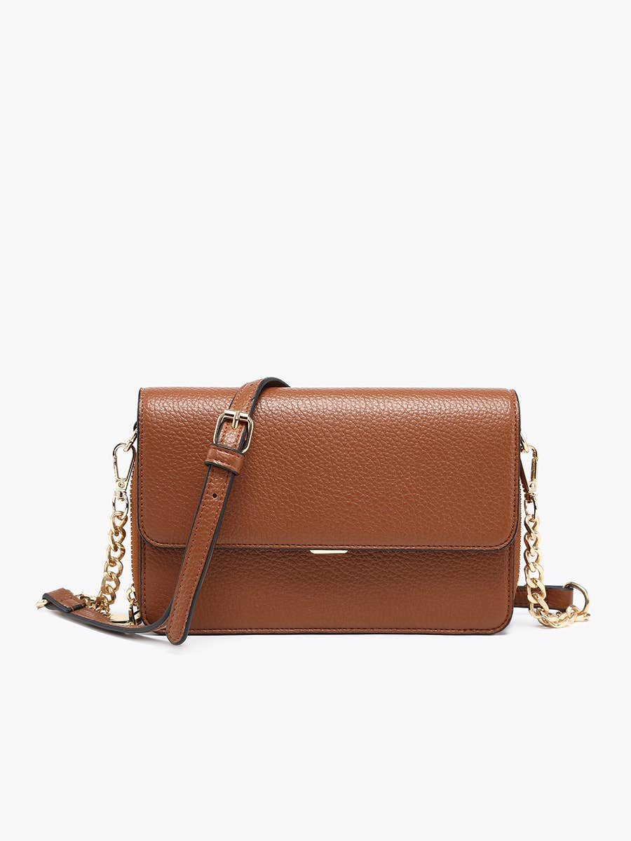 Lauryn Flapover Crossbody w/ Chain Strap