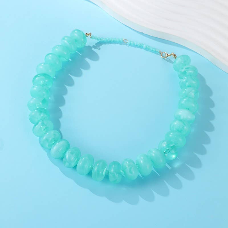 Chunky Beaded Natural Swirl Statement Necklace