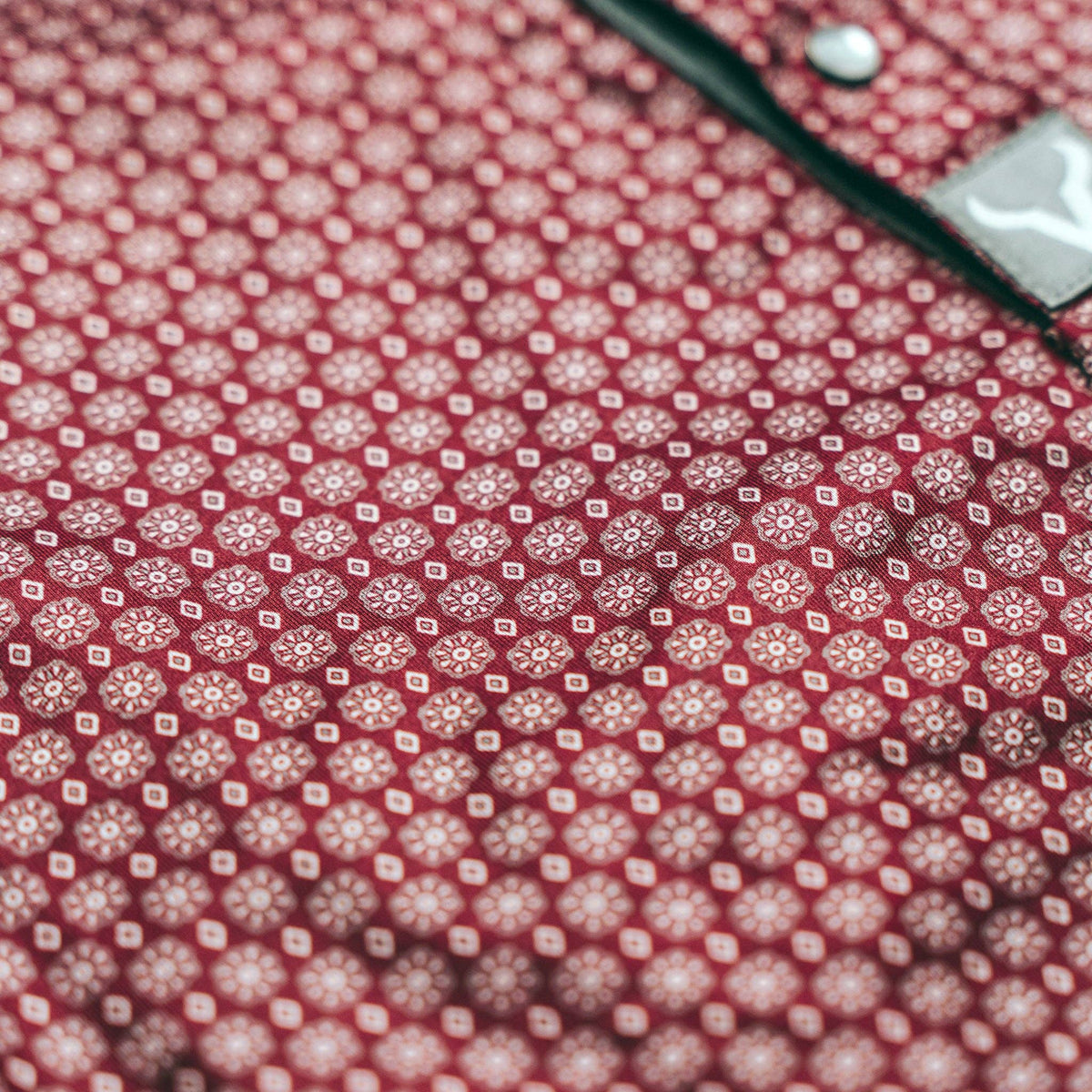 Western Pearl Snap Polo - Geo | Maroon