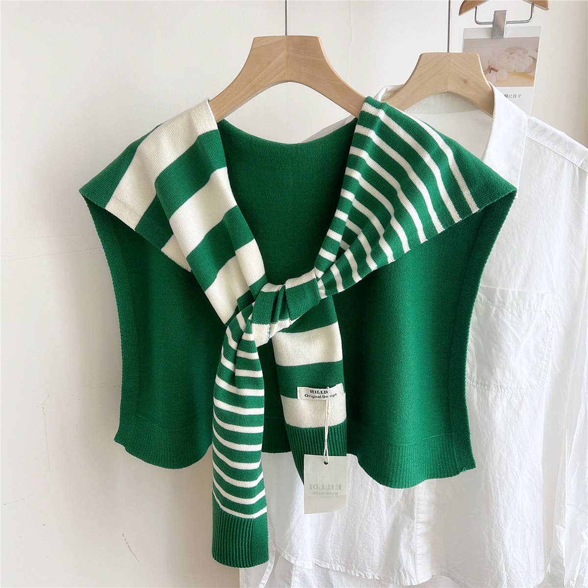 Striped Knit Shawl – Neck & Shoulder