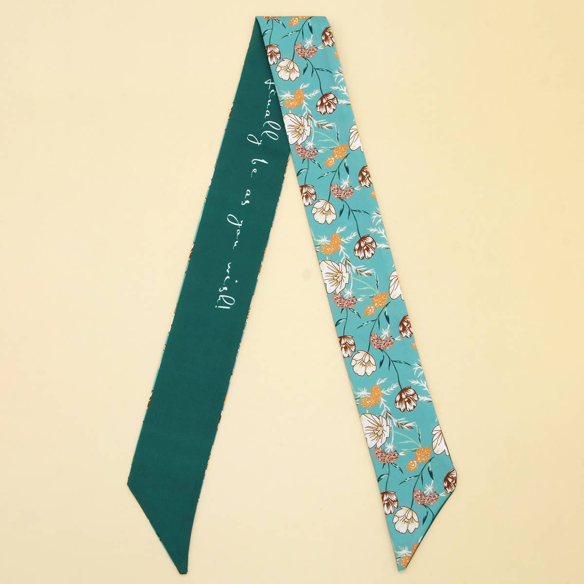 Chic Floral Letter Twilly Scarf