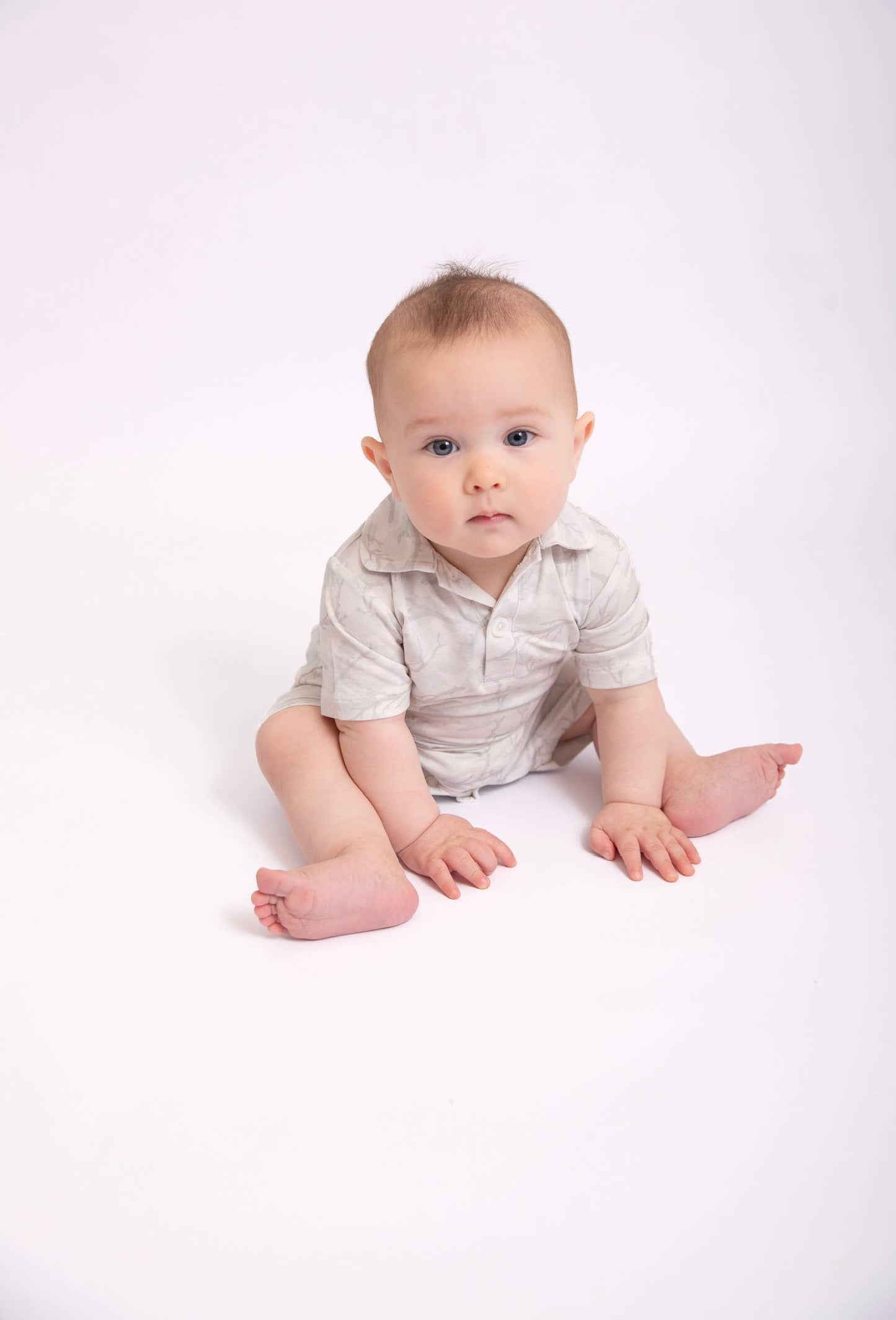 Driftwood Camo - SS Polo Romper
