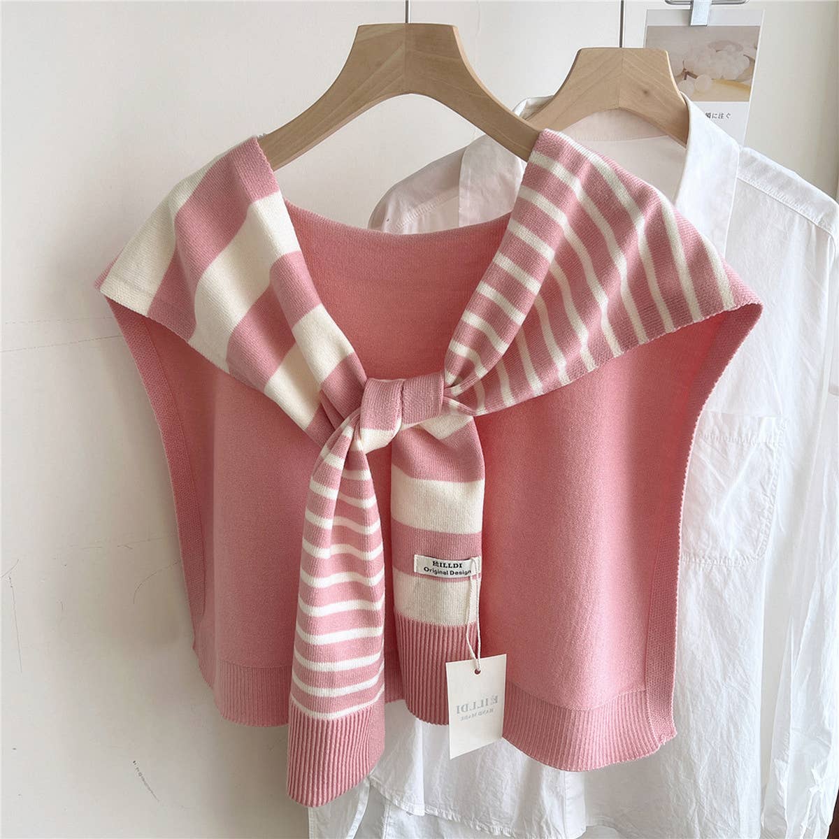 Striped Knit Shawl – Neck & Shoulder