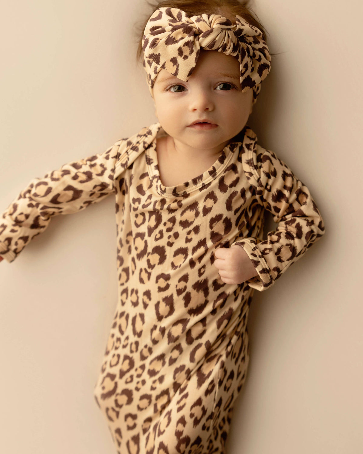 Classic Leopard - Knotted Infant Gown