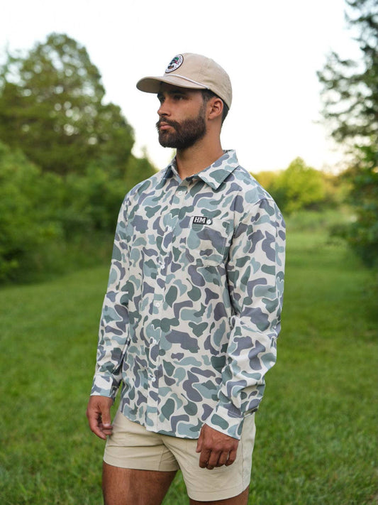 Button Up Green Performance Longsleeve