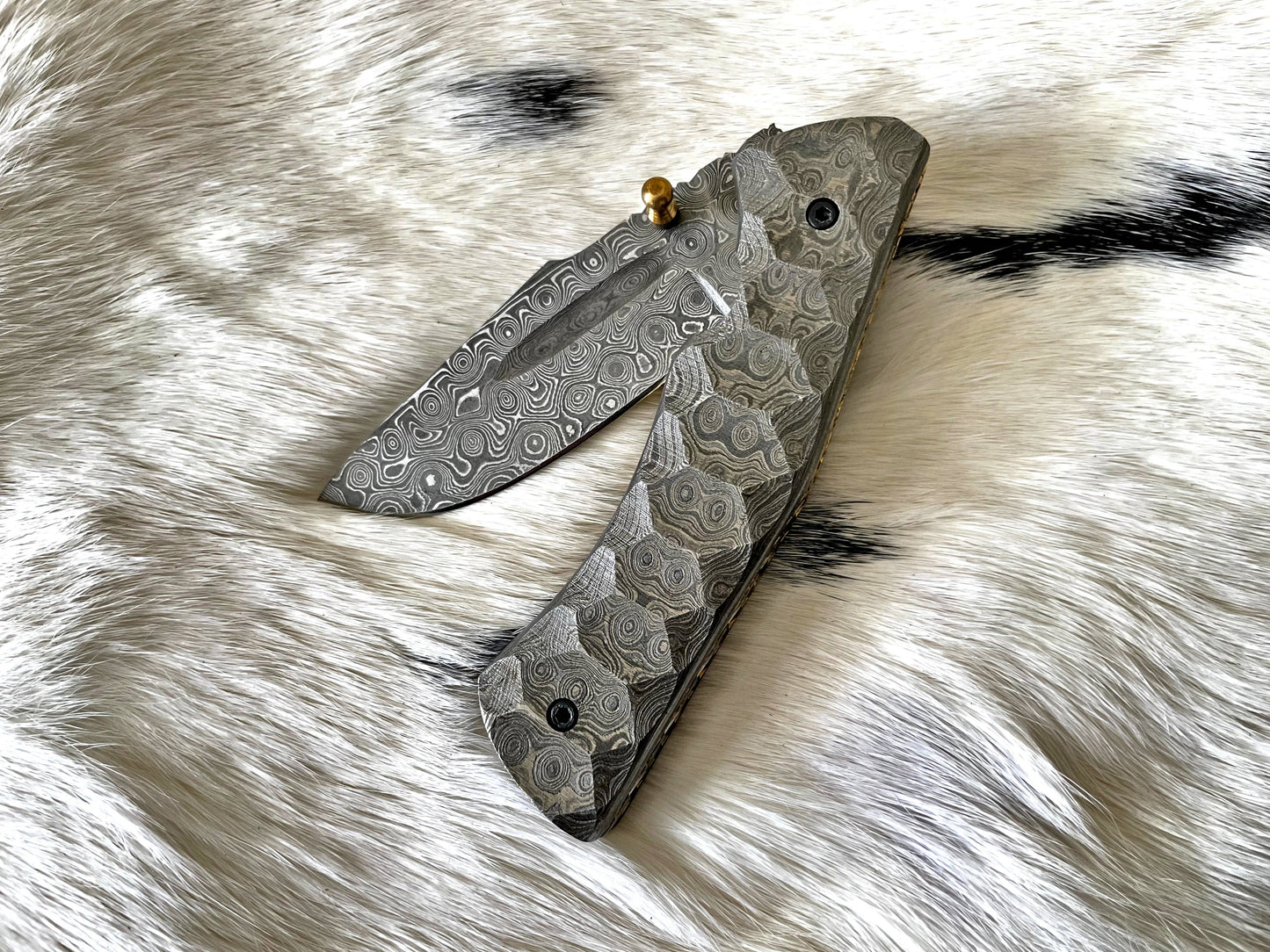 Full Damascus Steel Folding Knife