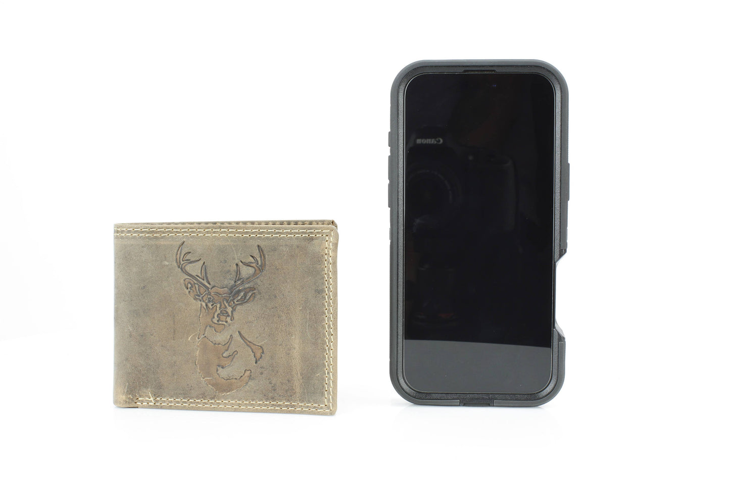 Bi-Fold Wallet with Deer Antler Emboss