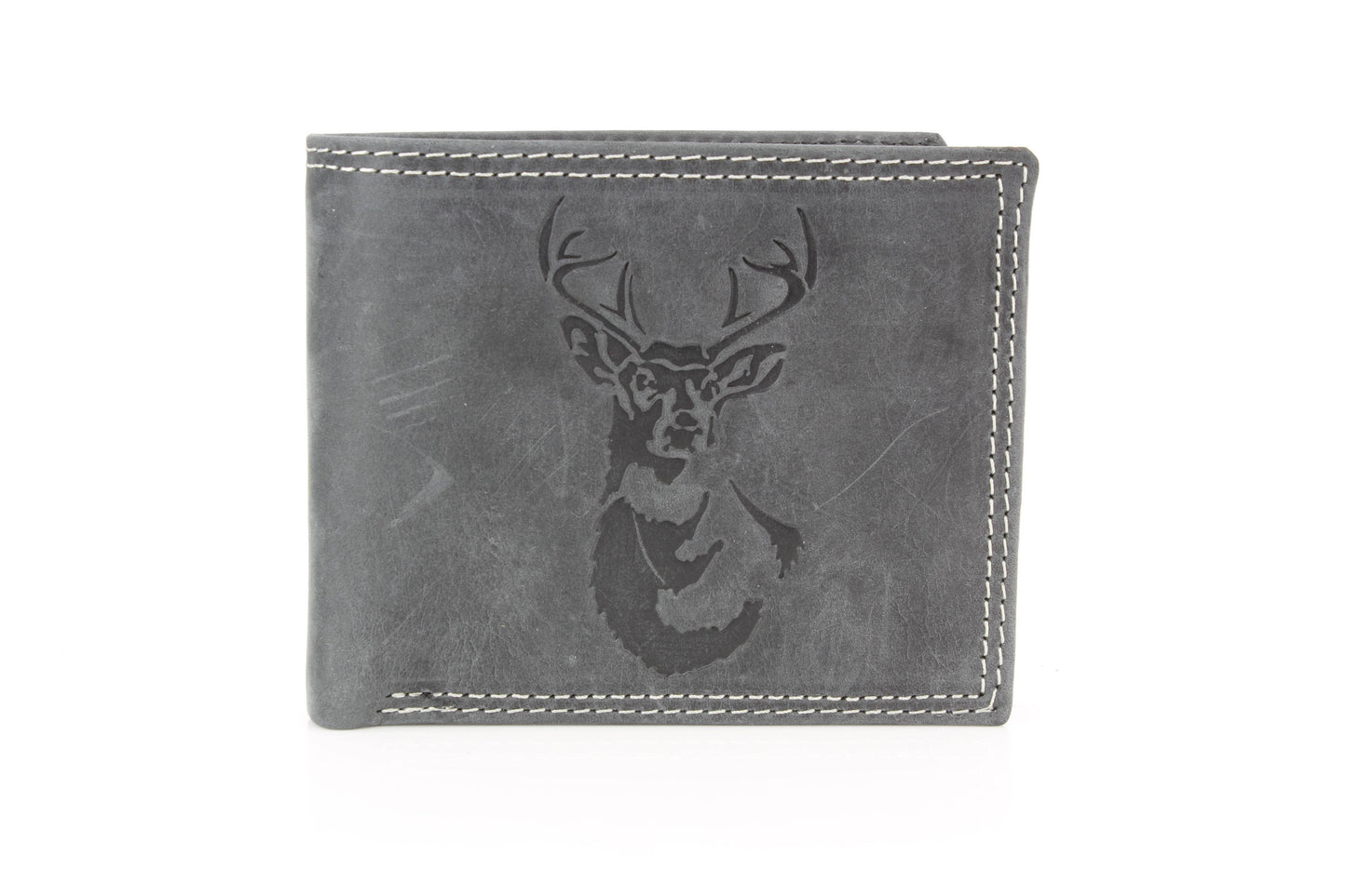 Bi-Fold Wallet with Deer Antler Emboss