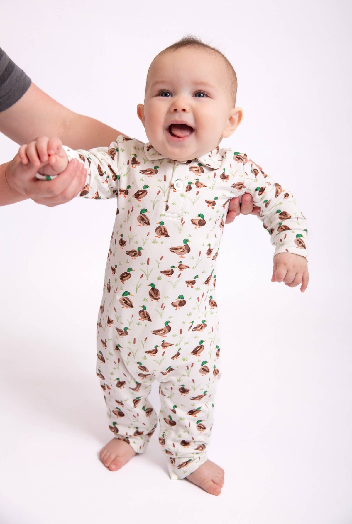 Mallard Drake Ducks- Sweatshirt Polo Romper