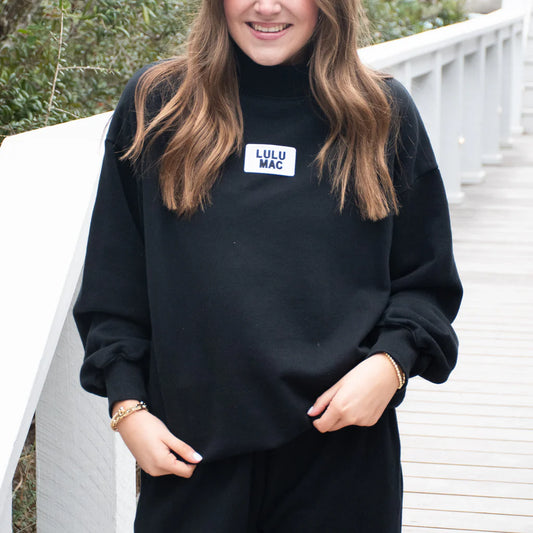 Terry Mock Neck - Black