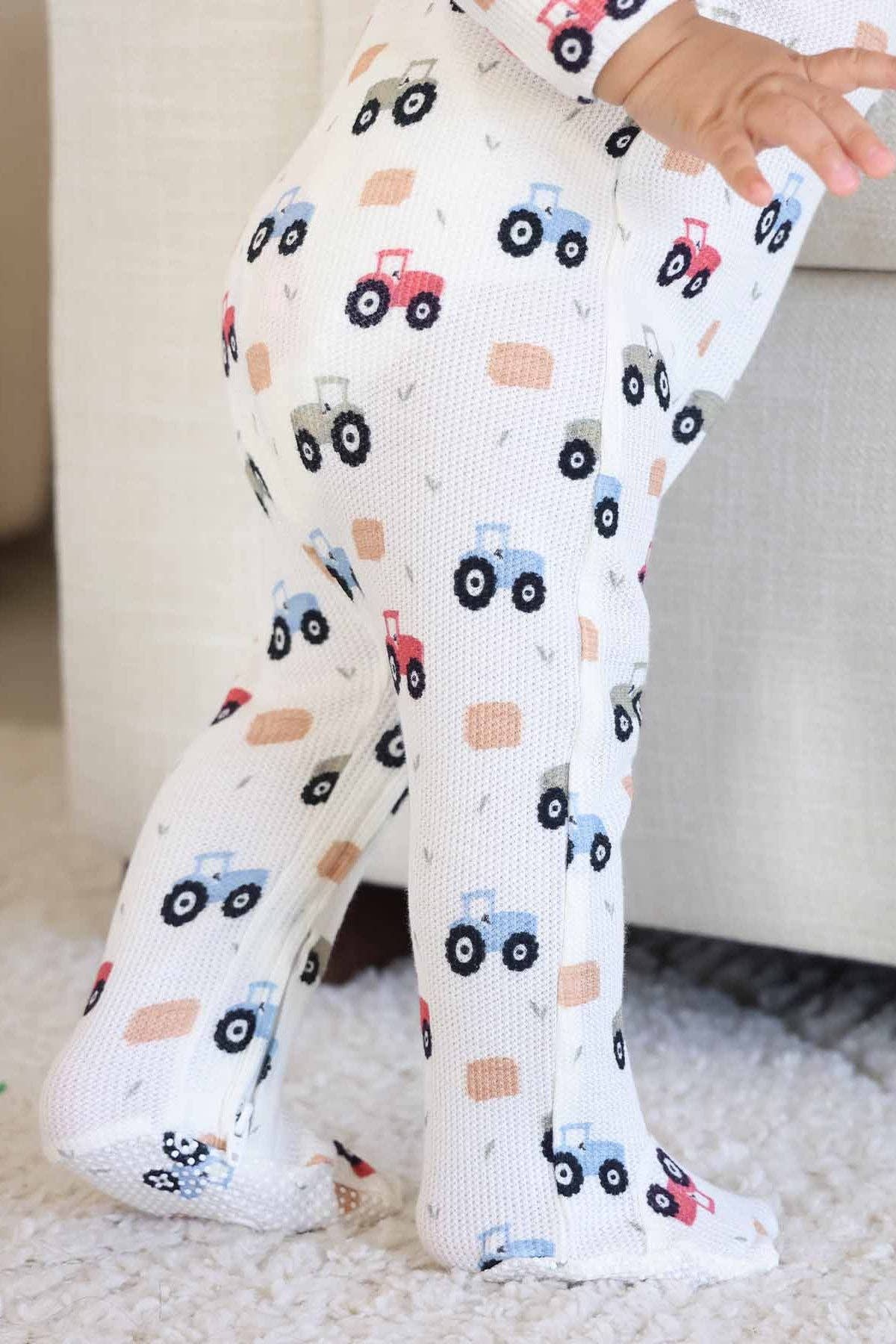 Little Farmer Bamboo Waffle Zipper Footie