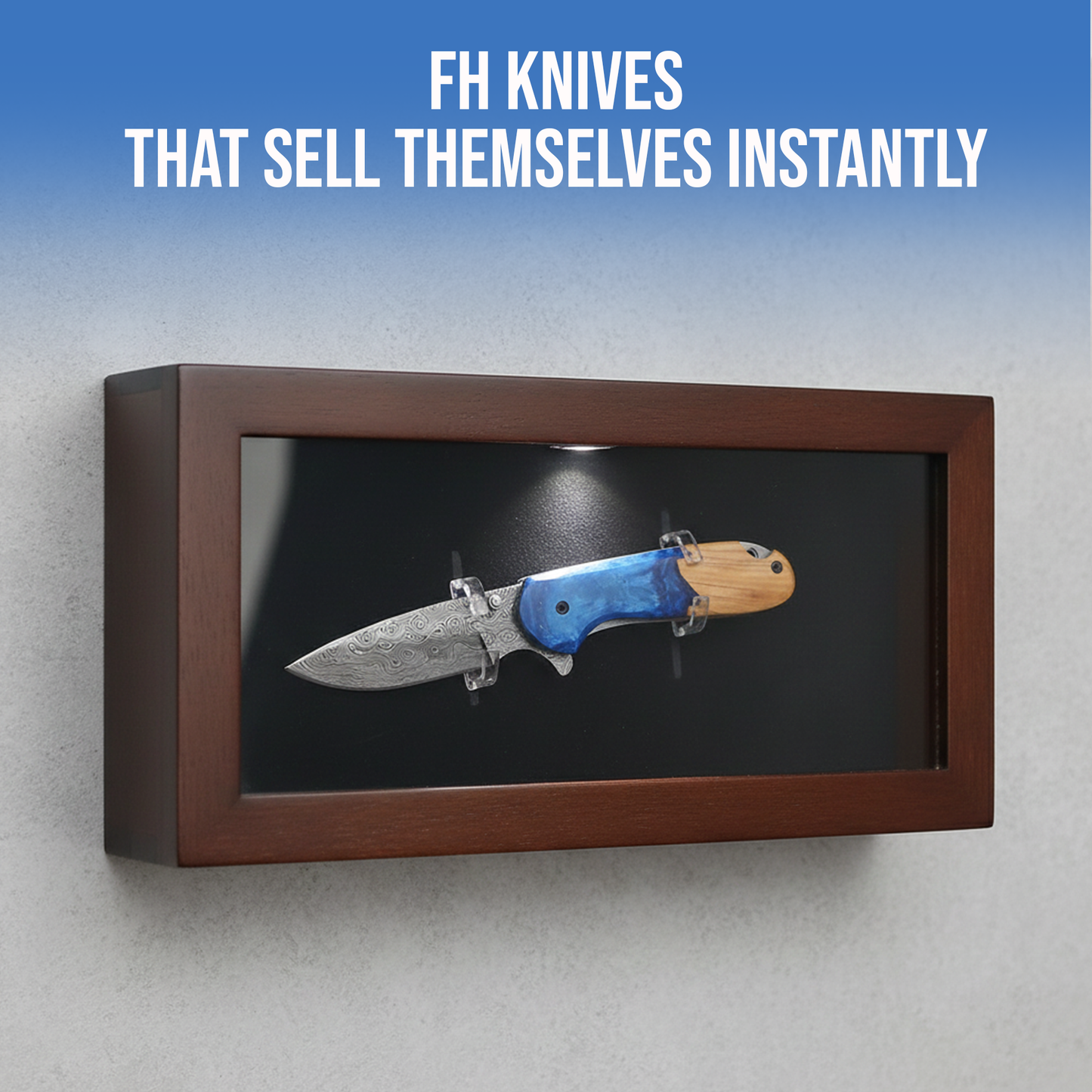 7.0' Damascus Sea Shore themed folding knife, Pocket Knife