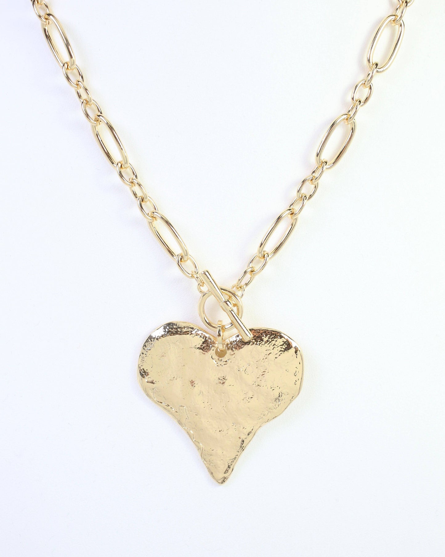 Jovie Heart Pendant Toggle Necklace Gold