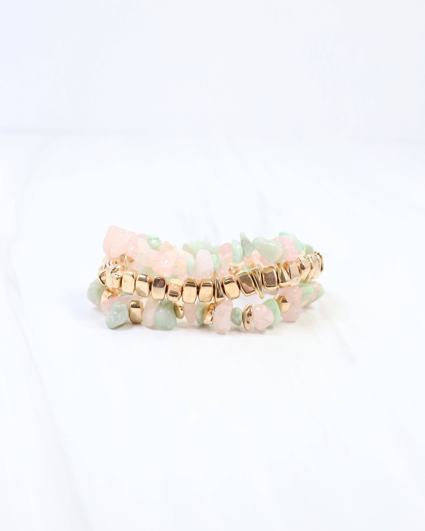 Eastpointe Beaded Stretch Bracelet Set Blush