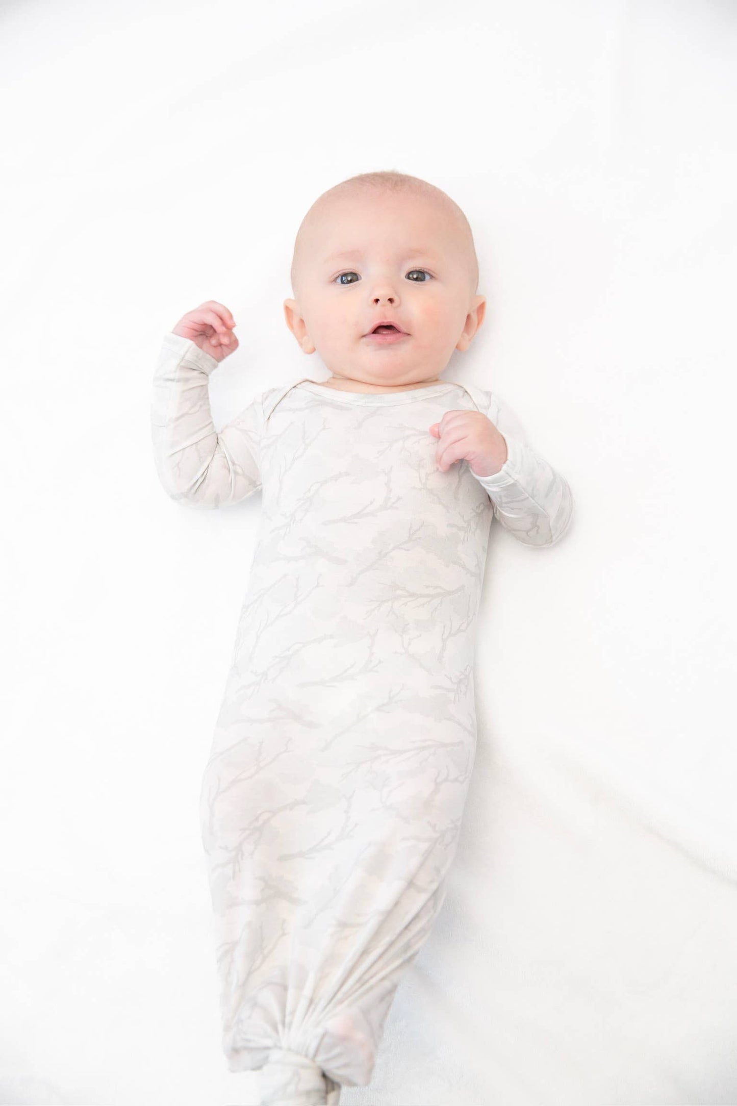 Driftwood Camo- Knotted Infant Gown