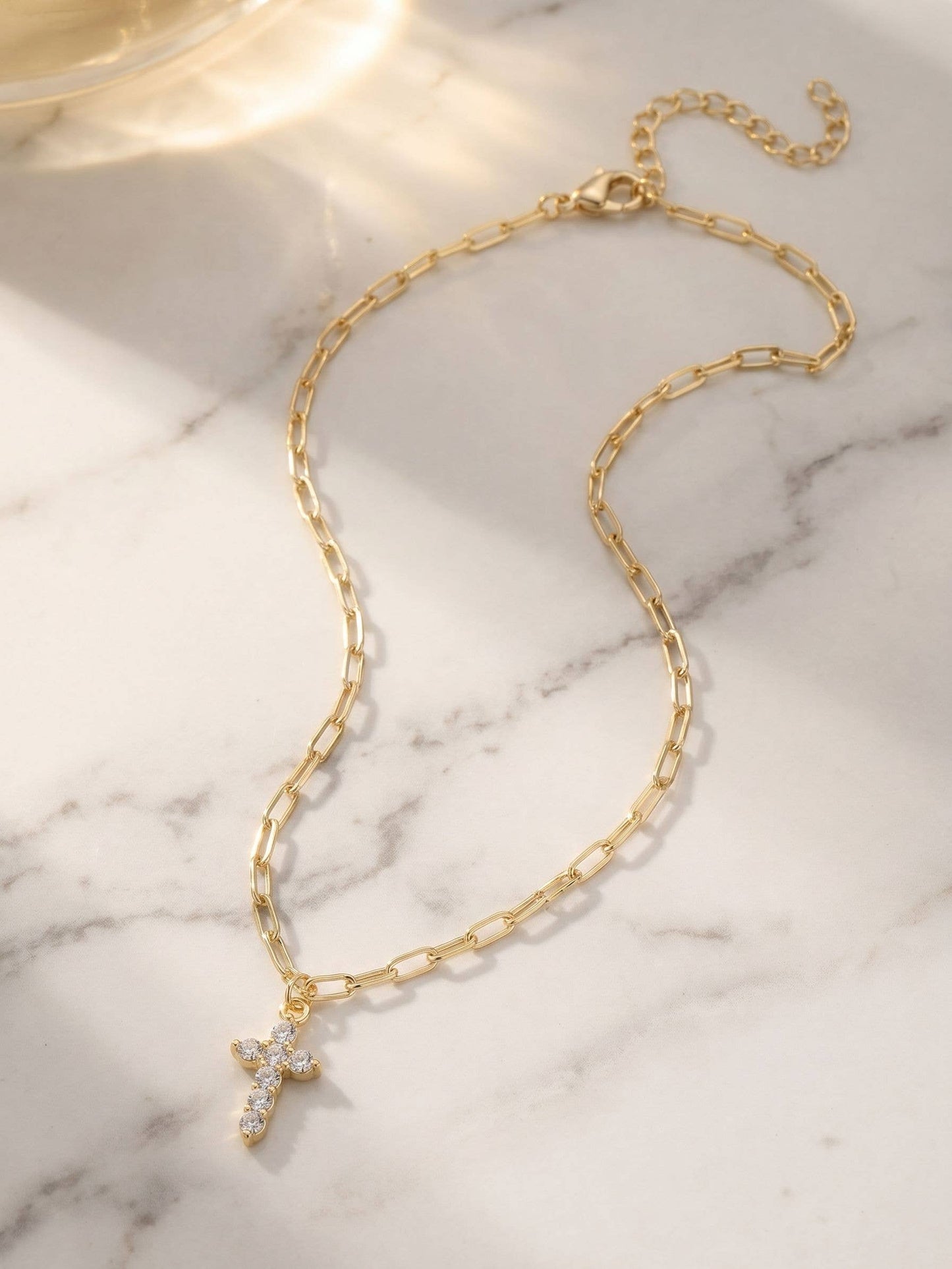 Crystal Cross Pendant Necklace
