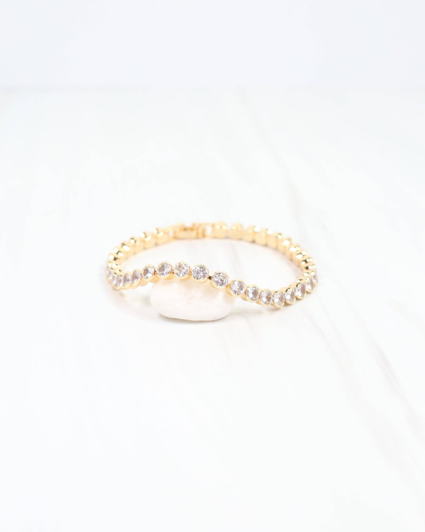 Pinsky CZ Tennis Bracelet Gold