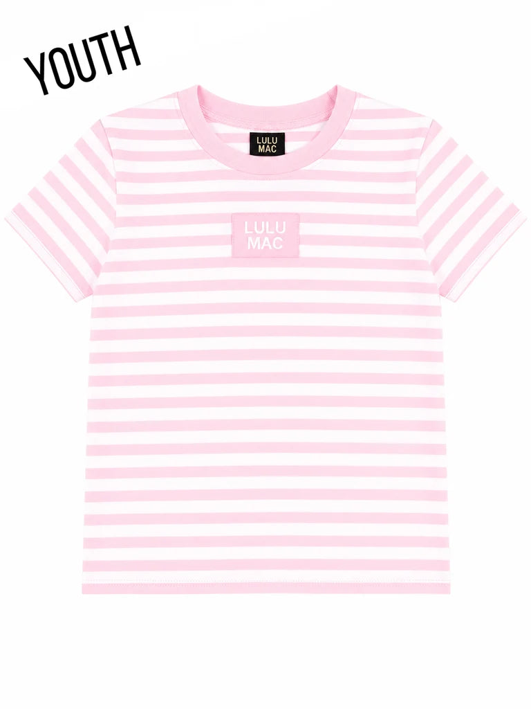 Light Pink Striped Baby Doll Tee - YOUTH