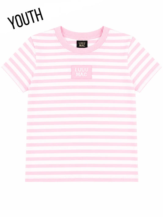 Light Pink Striped Baby Doll Tee - YOUTH