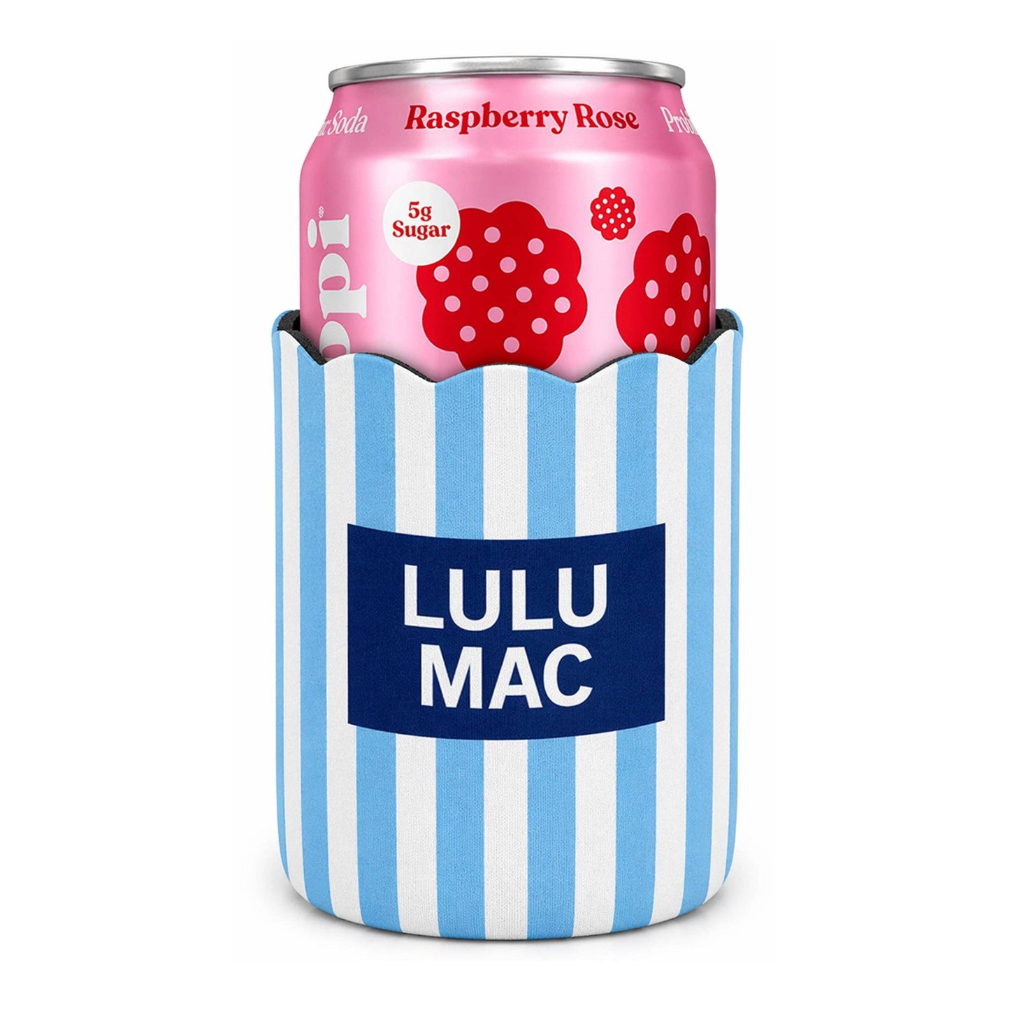 Light Blue/Navy Stripe Koozie